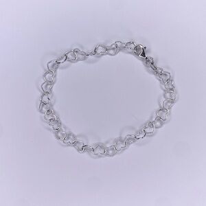 Dainty Silver Heart Chain Bracelet